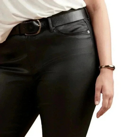 Banana Republic Factory  Mid Rise Coated Skinny Jeans Black Size 31 - Picture 3 of 11